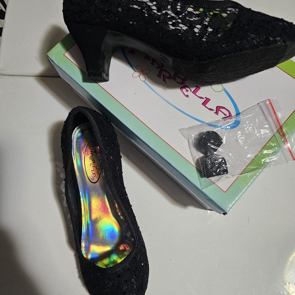 Chic Black Lace Kids Dress Shoes - Picture 2 of 8